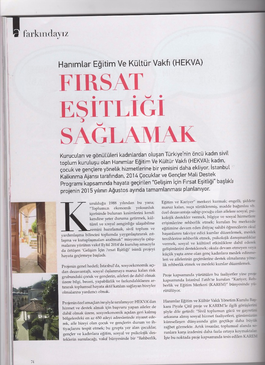 Aysha Dergisi — GİFE Haberi (Sayfa 1)
